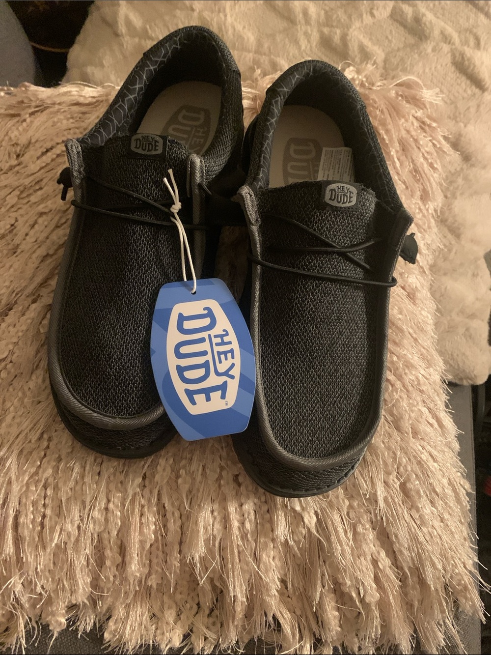 Hey Dude Black Knit Slip-On Shoes